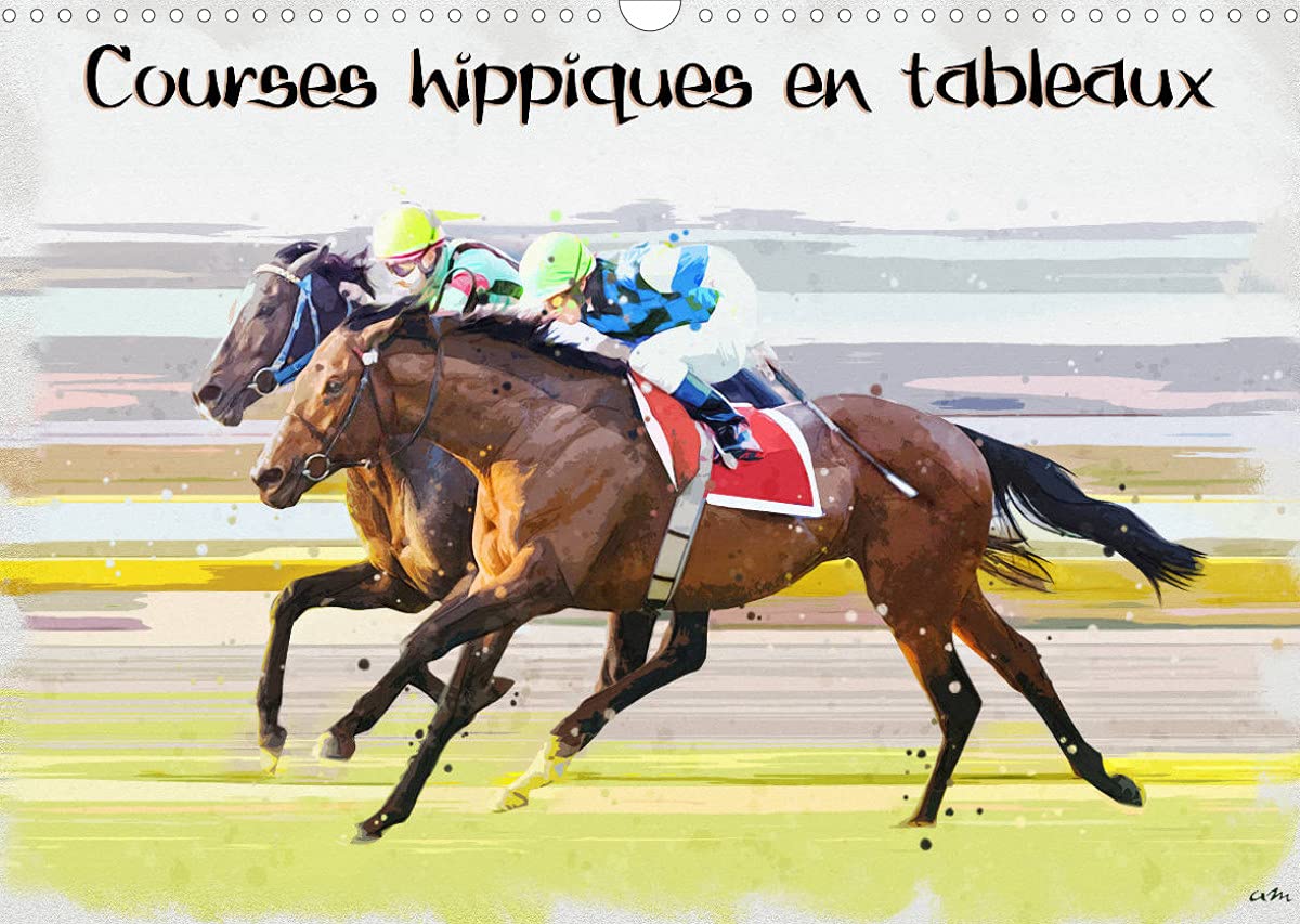 Courses hippiques en tableaux (Calendrier mural 2022 DIN A3 horizontal): Série de 12 tableaux, créations originales avec pour thème les courses de chevaux (Calendrier mensuel, 14 Pages ) book