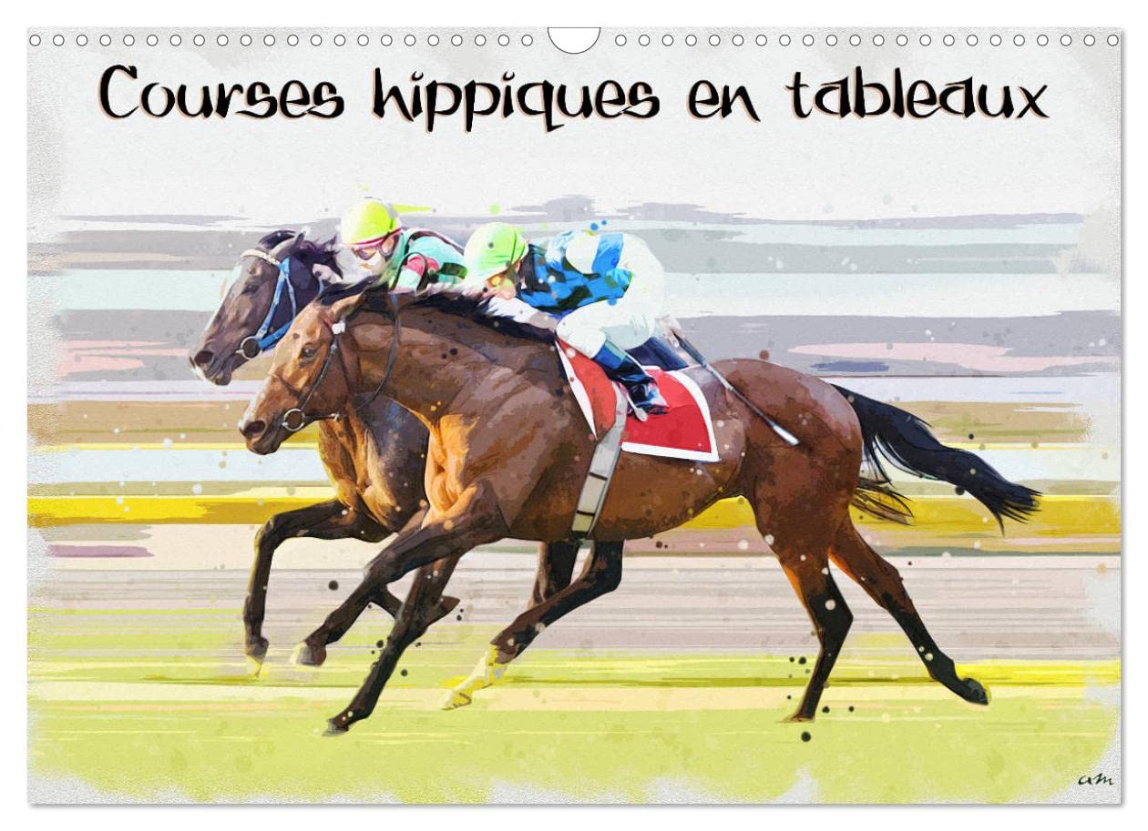 Courses hippiques en tableaux (Calendrier mural 2023 DIN A3 horizontal): Série de 12 tableaux, créations originales avec pour thème les courses de chevaux (Calendrier mensuel, 14 Pages ) book