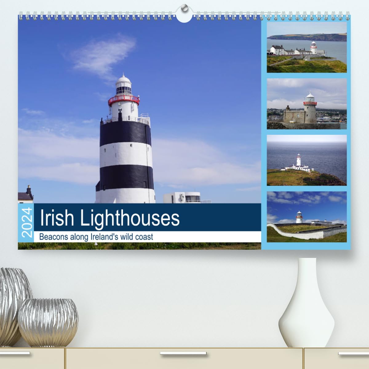 Irish Lighthouses - Beacons along Ireland's wild coast (hochwertiger Premium Wandkalender 2024 DIN A2 quer), Kunstdruck in Hochglanz Books