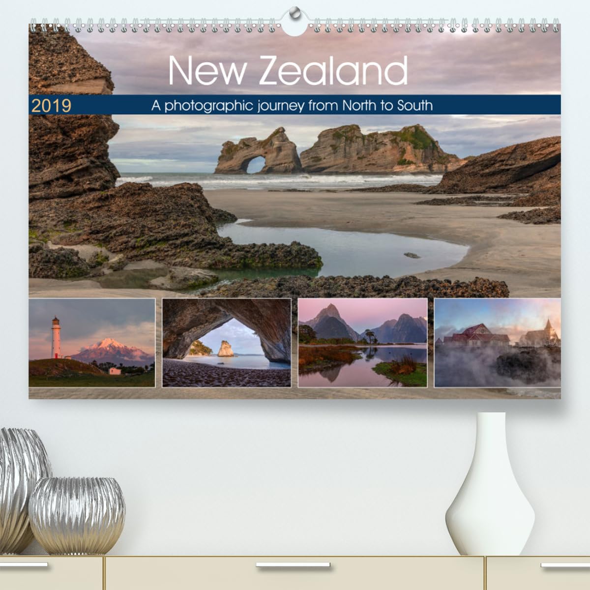 New Zealand, a photographic journey from North to South (hochwertiger Premium Wandkalender 2024 DIN A2 quer), Kunstdruck in Hochglanz Books