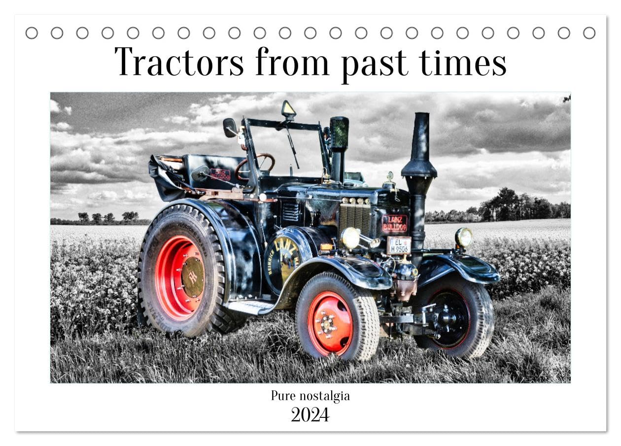 Tractors from past times (Tischkalender 2024 DIN A5 quer), CALVENDO Monatskalender Books