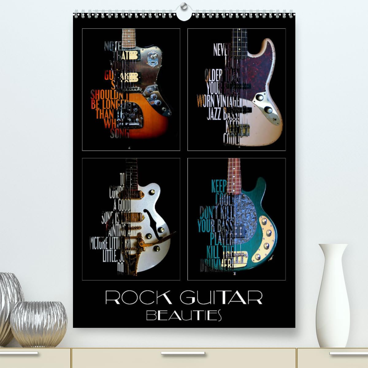 Rock Guitar Beauties (hochwertiger Premium Wandkalender 2024 DIN A2 hoch), Kunstdruck in Hochglanz Books