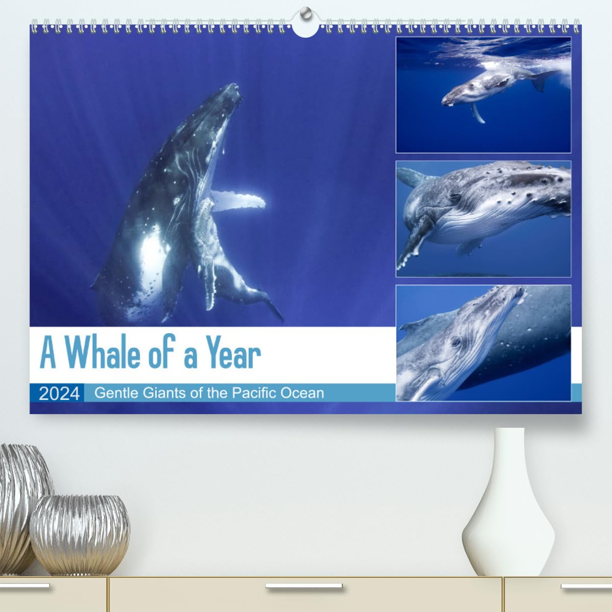 A Whale of a Year (hochwertiger Premium Wandkalender 2024 DIN A2 quer), Kunstdruck in Hochglanz Calendars