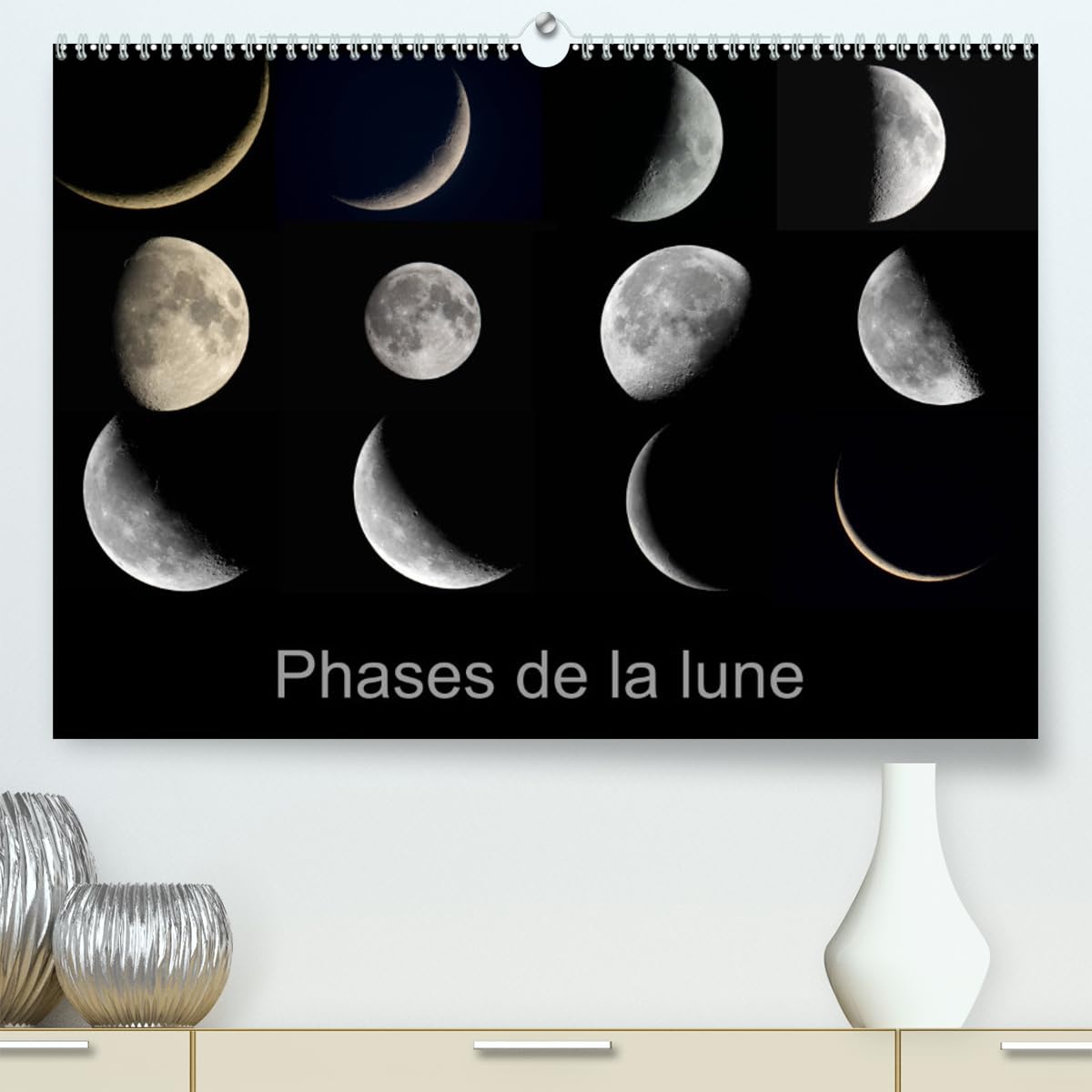 Phases de la lune (hochwertiger Premium Wandkalender 2024 DIN A2 quer), Kunstdruck in Hochglanz Books