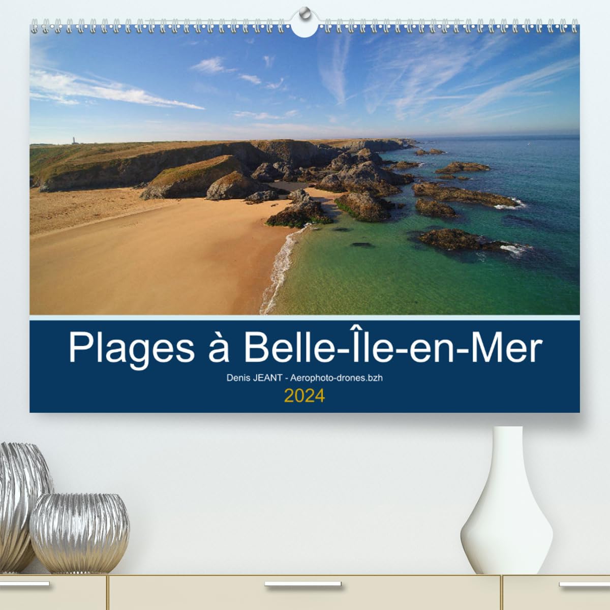 Plages à Belle-île-en-mer (hochwertiger Premium Wandkalender 2024 DIN A2 quer), Kunstdruck in Hochglanz Leisure & Fun