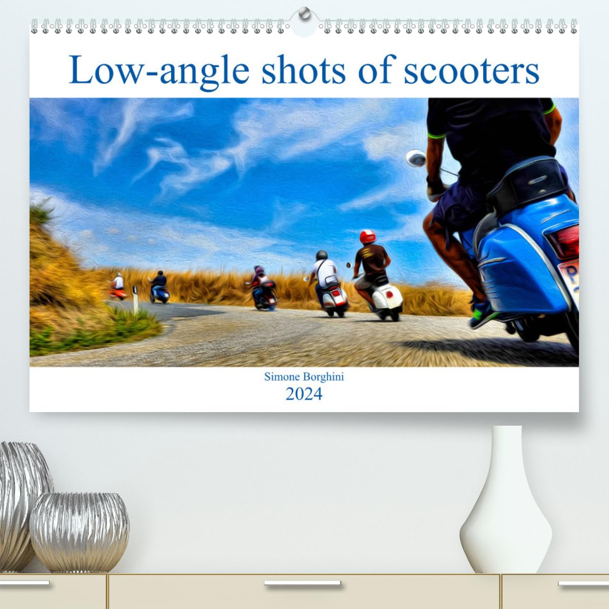 Low-angle shots of scooters (hochwertiger Premium Wandkalender 2024 DIN A2 quer), Kunstdruck in Hochglanz Books