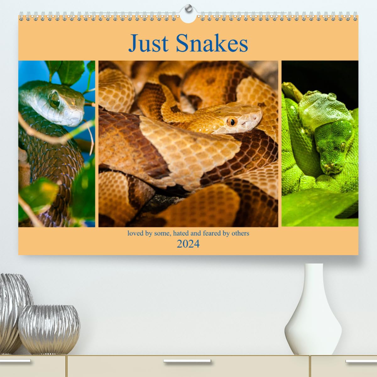 Just Snakes (hochwertiger Premium Wandkalender 2024 DIN A2 quer), Kunstdruck in Hochglanz Books