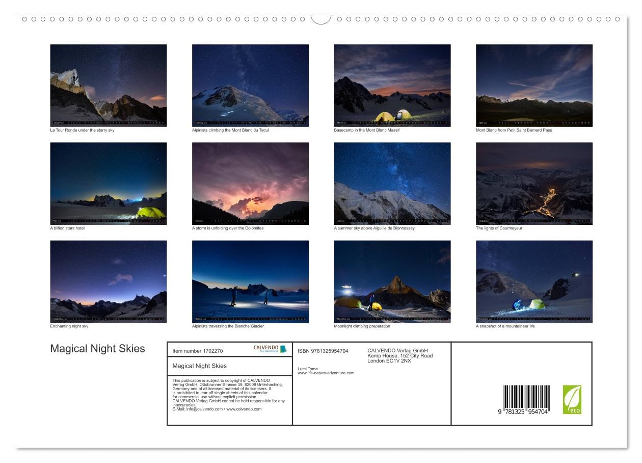 Magical Night Skies (hochwertiger Premium Wandkalender 2025 DIN A2 quer), Kunstdruck in Hochglanz Books