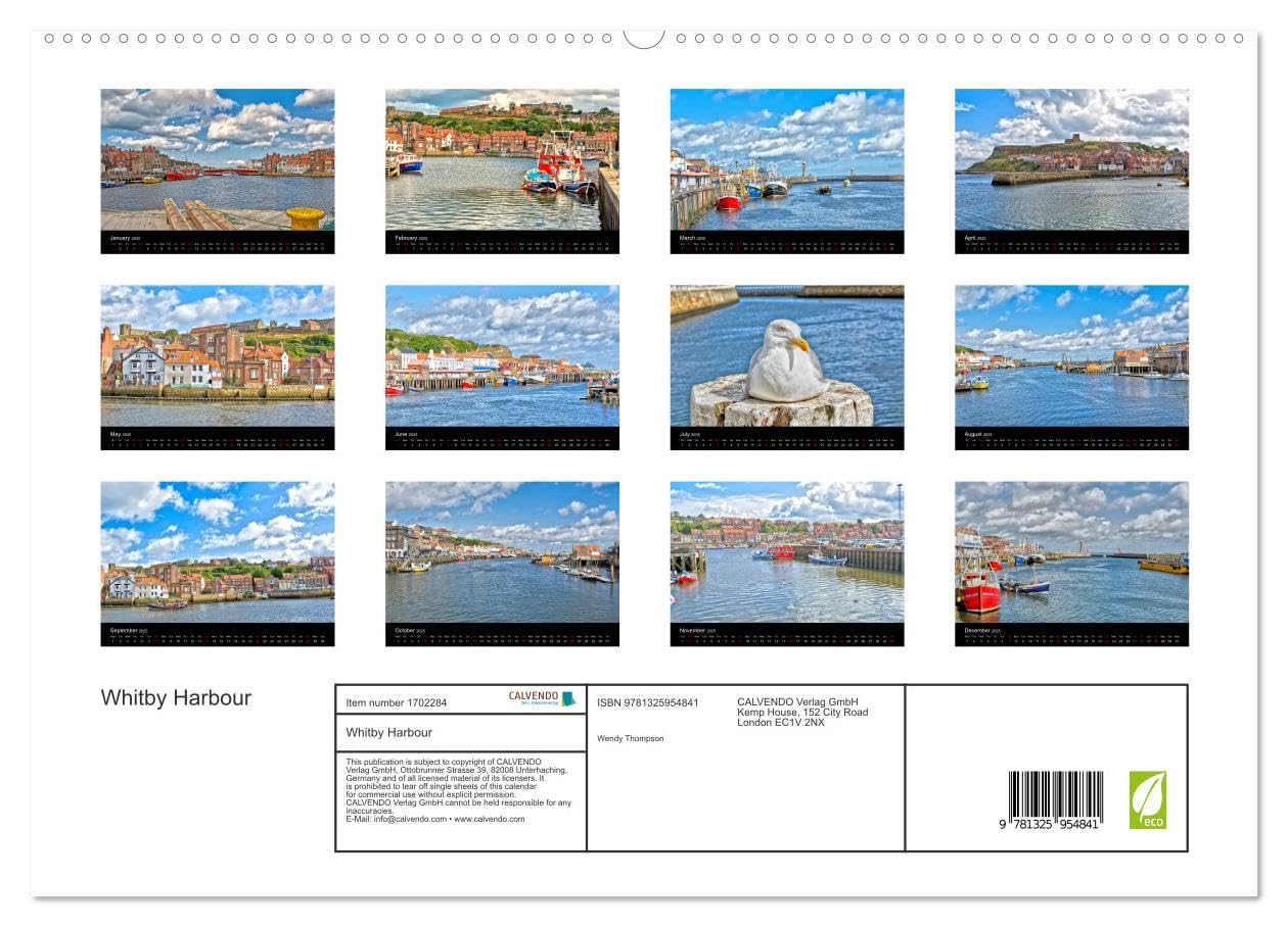 Whitby Harbour (hochwertiger Premium Wandkalender 2025 DIN A2 quer), Kunstdruck in Hochglanz Books
