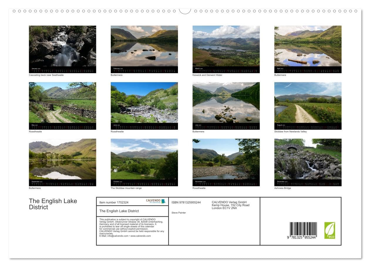 The English Lake District (hochwertiger Premium Wandkalender 2025 DIN A2 quer), Kunstdruck in Hochglanz Books