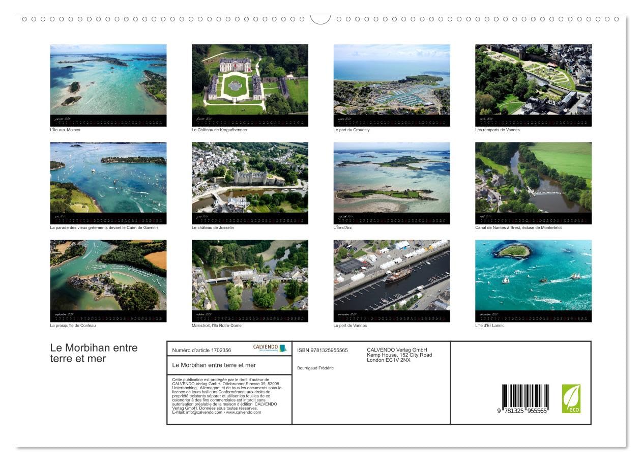 Le Morbihan entre terre et mer (hochwertiger Premium Wandkalender 2025 DIN A2 quer), Kunstdruck in Hochglanz Books