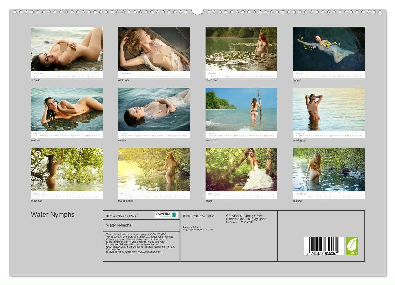 Water Nymphs (hochwertiger Premium Wandkalender 2025 DIN A2 quer), Kunstdruck in Hochglanz Books