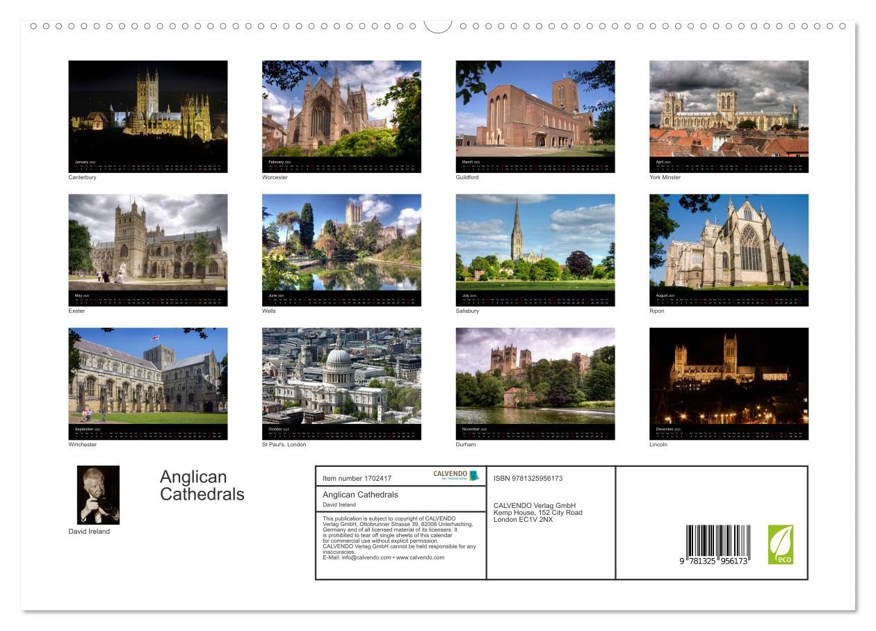 Anglican Cathedrals (hochwertiger Premium Wandkalender 2025 DIN A2 quer), Kunstdruck in Hochglanz Books