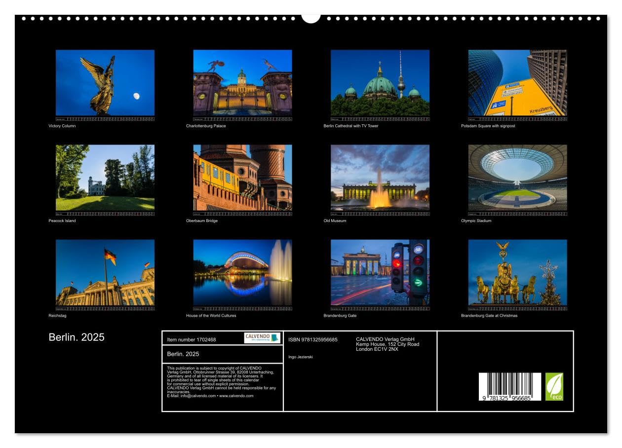 Berlin. 2025 (hochwertiger Premium Wandkalender 2025 DIN A2 quer), Kunstdruck in Hochglanz Books