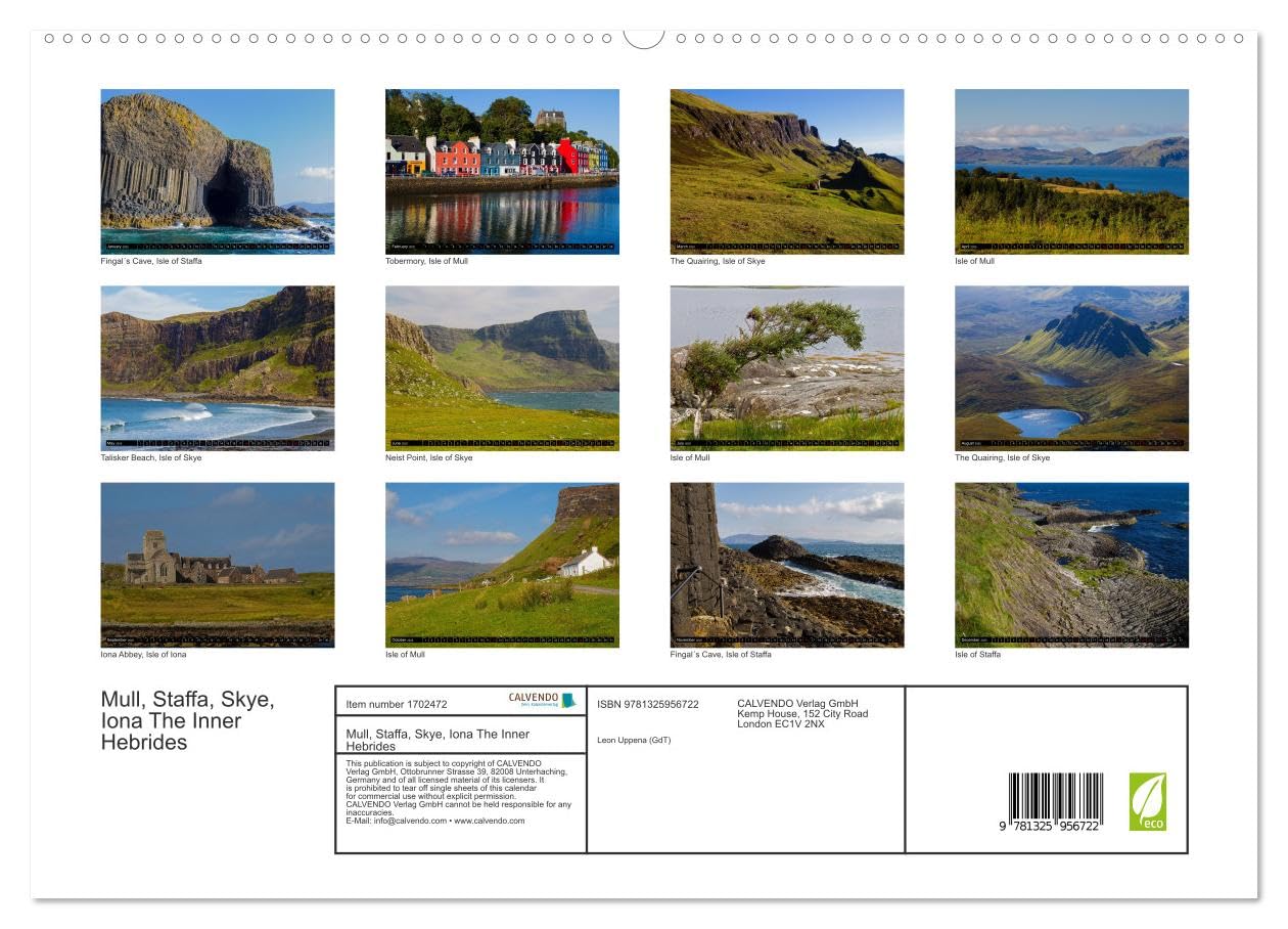Mull, Staffa, Skye, Iona The Inner Hebrides (hochwertiger Premium Wandkalender 2025 DIN A2 quer), Kunstdruck in Hochglanz Books