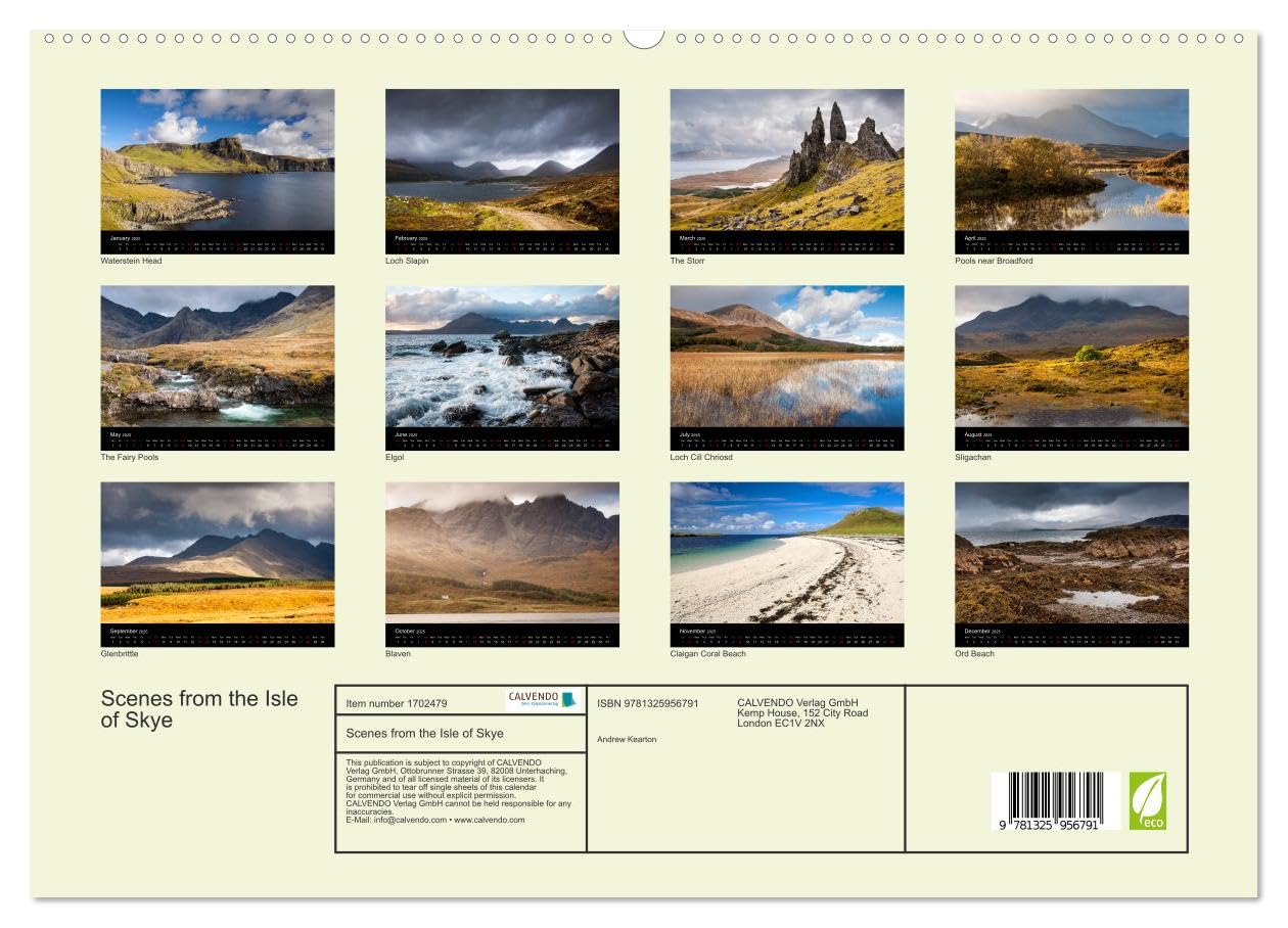 Scenes from the Isle of Skye (hochwertiger Premium Wandkalender 2025 DIN A2 quer), Kunstdruck in Hochglanz Books