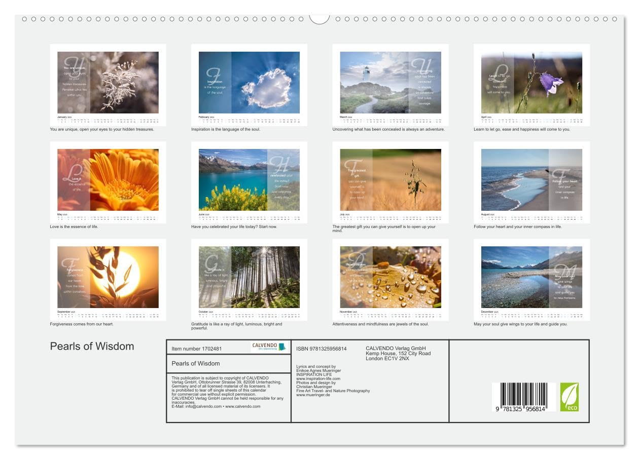Pearls of Wisdom (hochwertiger Premium Wandkalender 2025 DIN A2 quer), Kunstdruck in Hochglanz Books