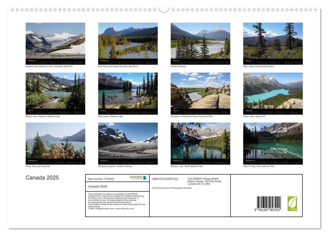 Canada 2025 (hochwertiger Premium Wandkalender 2025 DIN A2 quer), Kunstdruck in Hochglanz Books