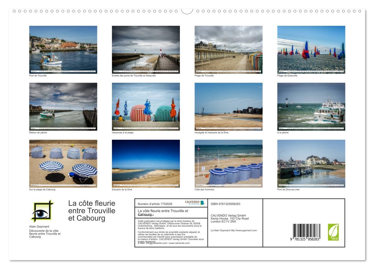 La côte fleurie entre Trouville et Cabourg (hochwertiger Premium Wandkalender 2025 DIN A2 quer), Kunstdruck in Hochglanz Books