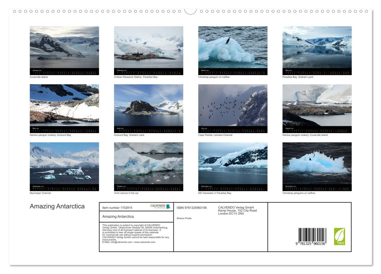 Amazing Antarctica (hochwertiger Premium Wandkalender 2025 DIN A2 quer), Kunstdruck in Hochglanz Books