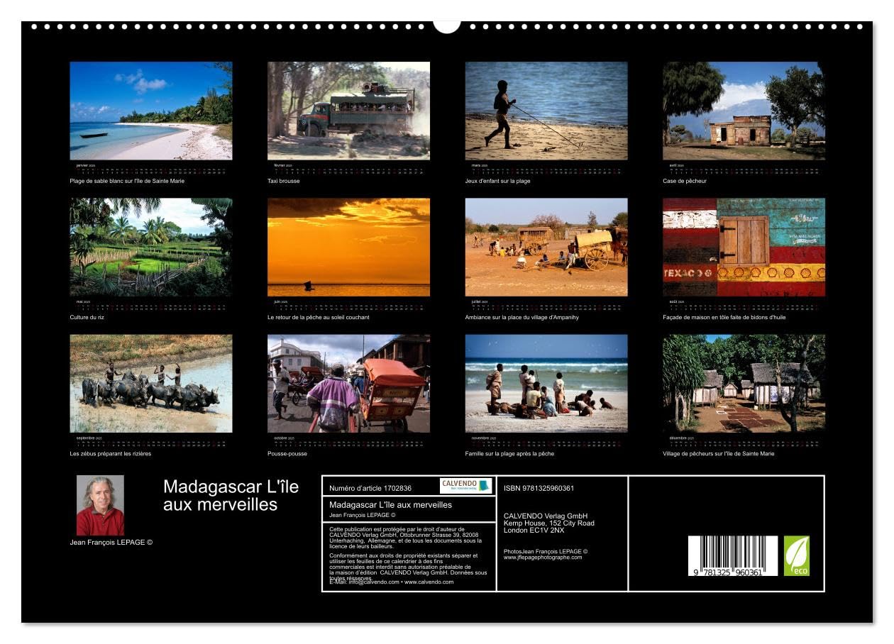 Madagascar L'île aux merveilles (hochwertiger Premium Wandkalender 2025 DIN A2 quer), Kunstdruck in Hochglanz Books