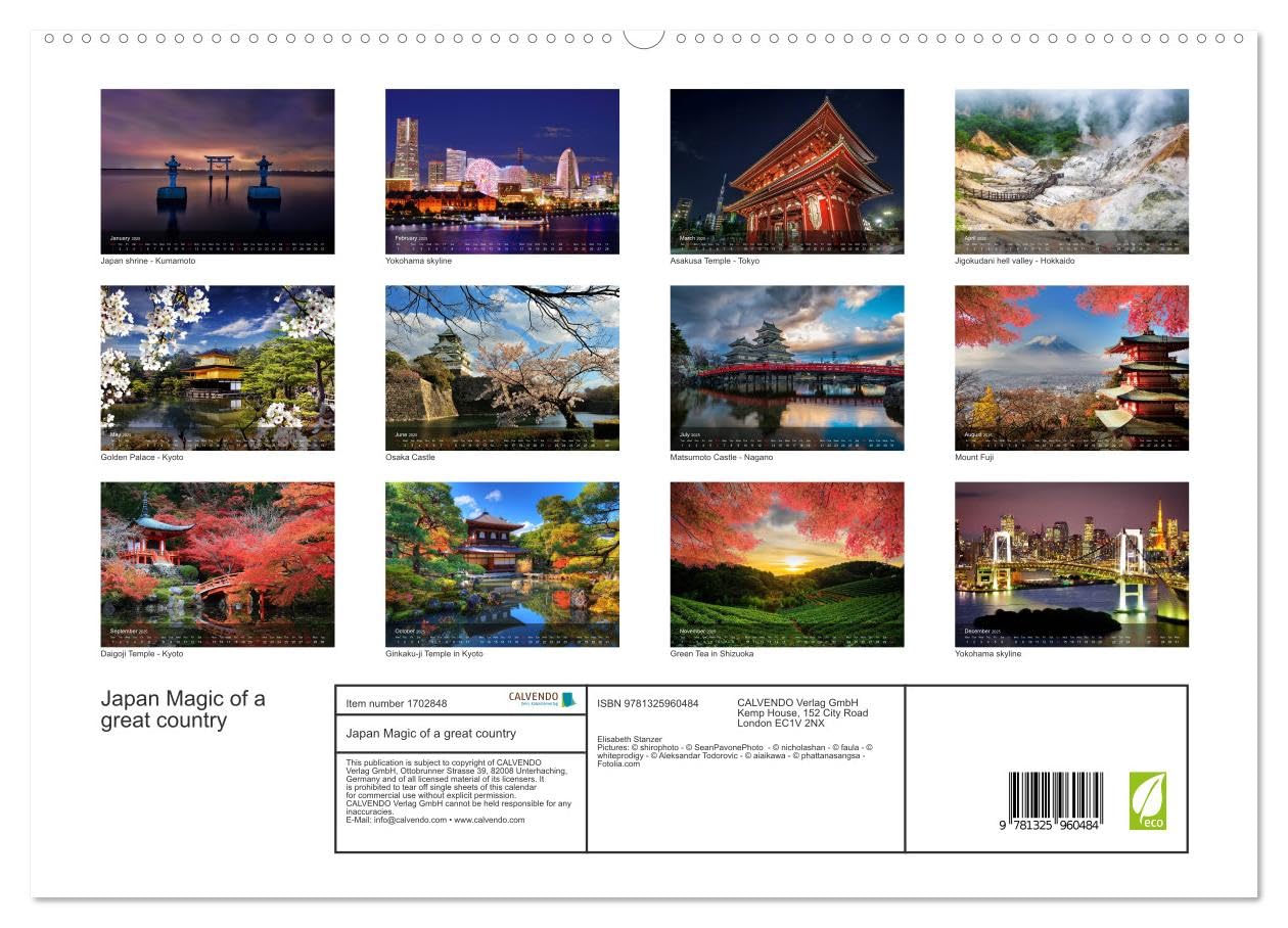 Japan Magic of a great country (hochwertiger Premium Wandkalender 2025 DIN A2 quer), Kunstdruck in Hochglanz Books