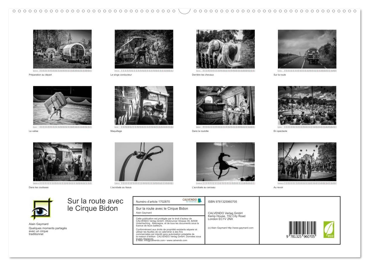 Sur la route avec le Cirque Bidon (hochwertiger Premium Wandkalender 2025 DIN A2 quer), Kunstdruck in Hochglanz Books