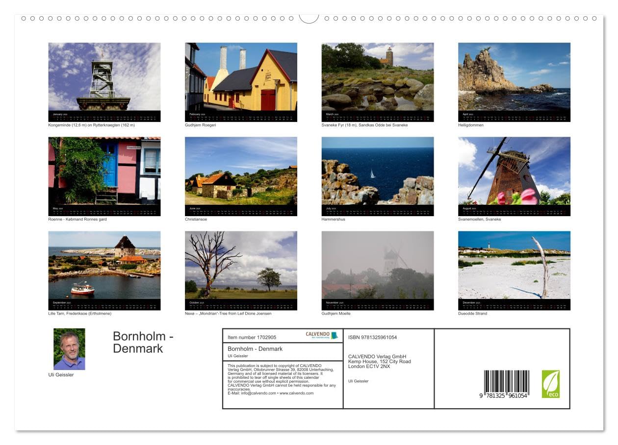 Bornholm - Denmark (hochwertiger Premium Wandkalender 2025 DIN A2 quer), Kunstdruck in Hochglanz Books