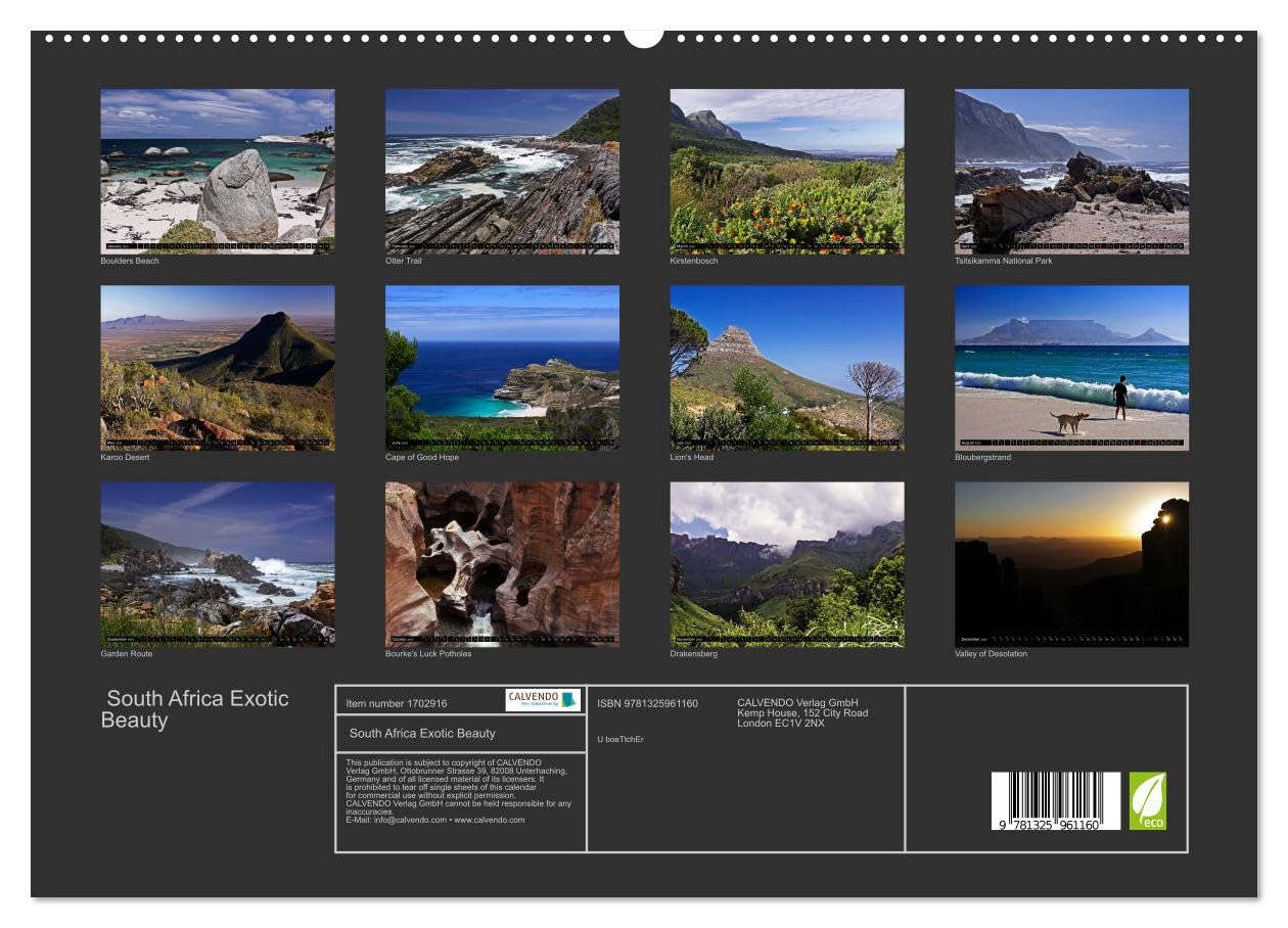 South Africa Exotic Beauty (hochwertiger Premium Wandkalender 2025 DIN A2 quer), Kunstdruck in Hochglanz Books