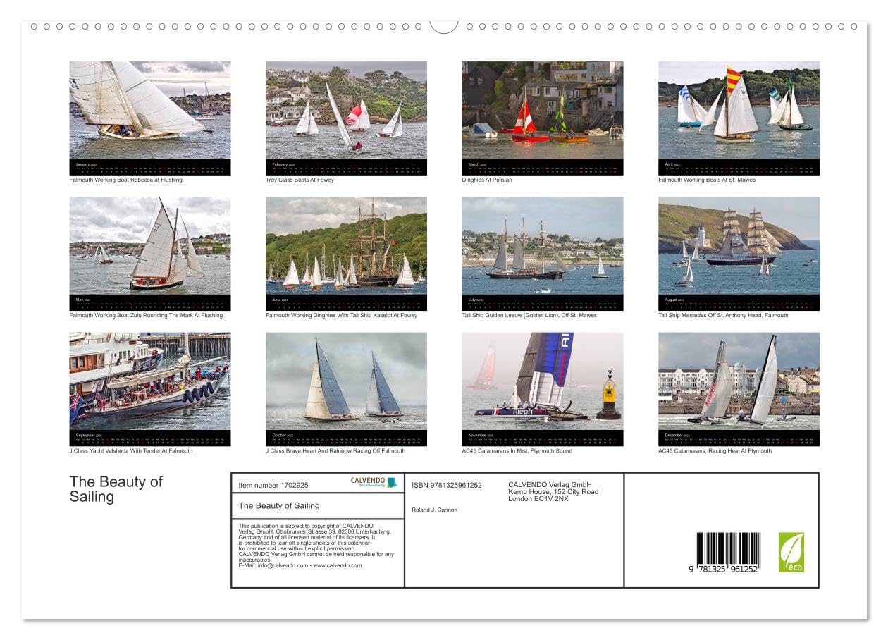 The Beauty of Sailing (hochwertiger Premium Wandkalender 2025 DIN A2 quer), Kunstdruck in Hochglanz Books