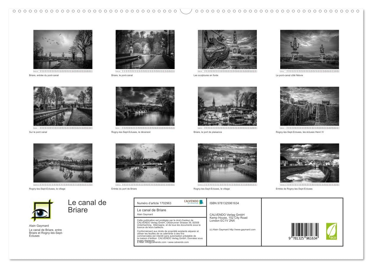 Le canal de Briare (hochwertiger Premium Wandkalender 2025 DIN A2 quer), Kunstdruck in Hochglanz Books