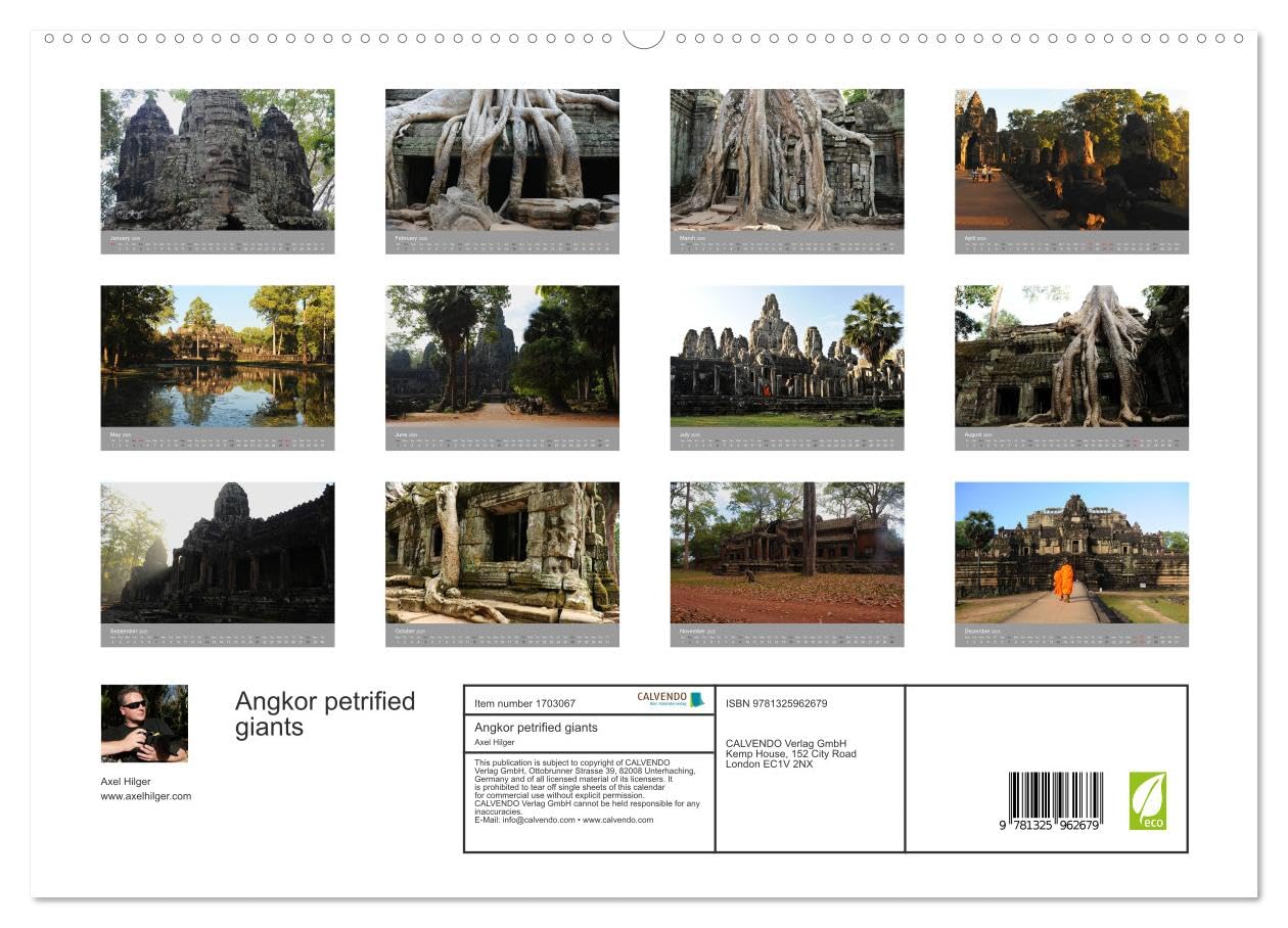 Angkor petrified giants (hochwertiger Premium Wandkalender 2025 DIN A2 quer), Kunstdruck in Hochglanz Books