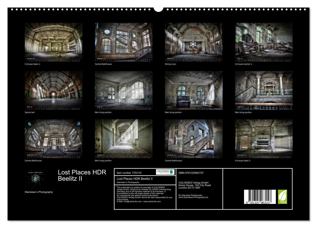 Lost Places HDR Beelitz II (hochwertiger Premium Wandkalender 2025 DIN A2 quer), Kunstdruck in Hochglanz Books