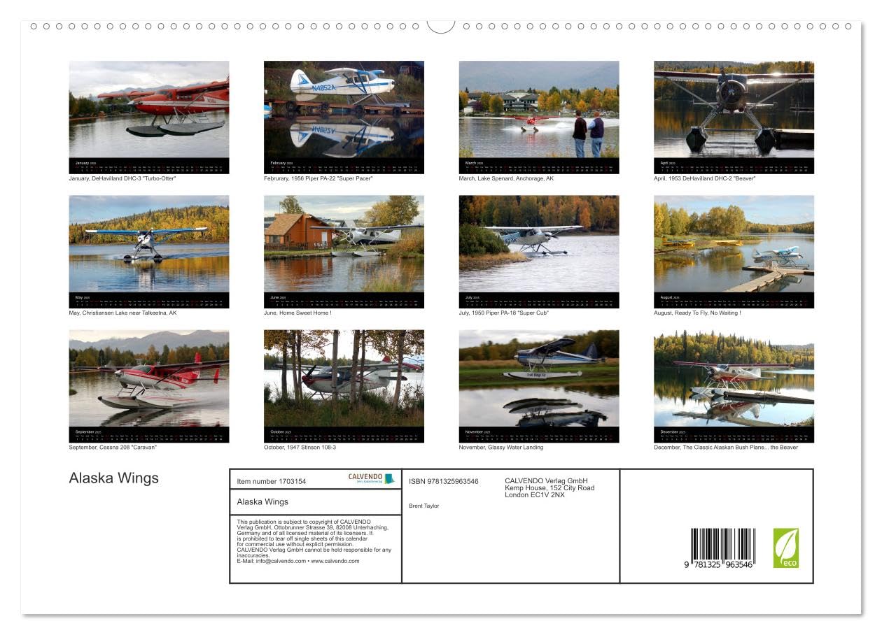 Alaska Wings (hochwertiger Premium Wandkalender 2025 DIN A2 quer), Kunstdruck in Hochglanz Books