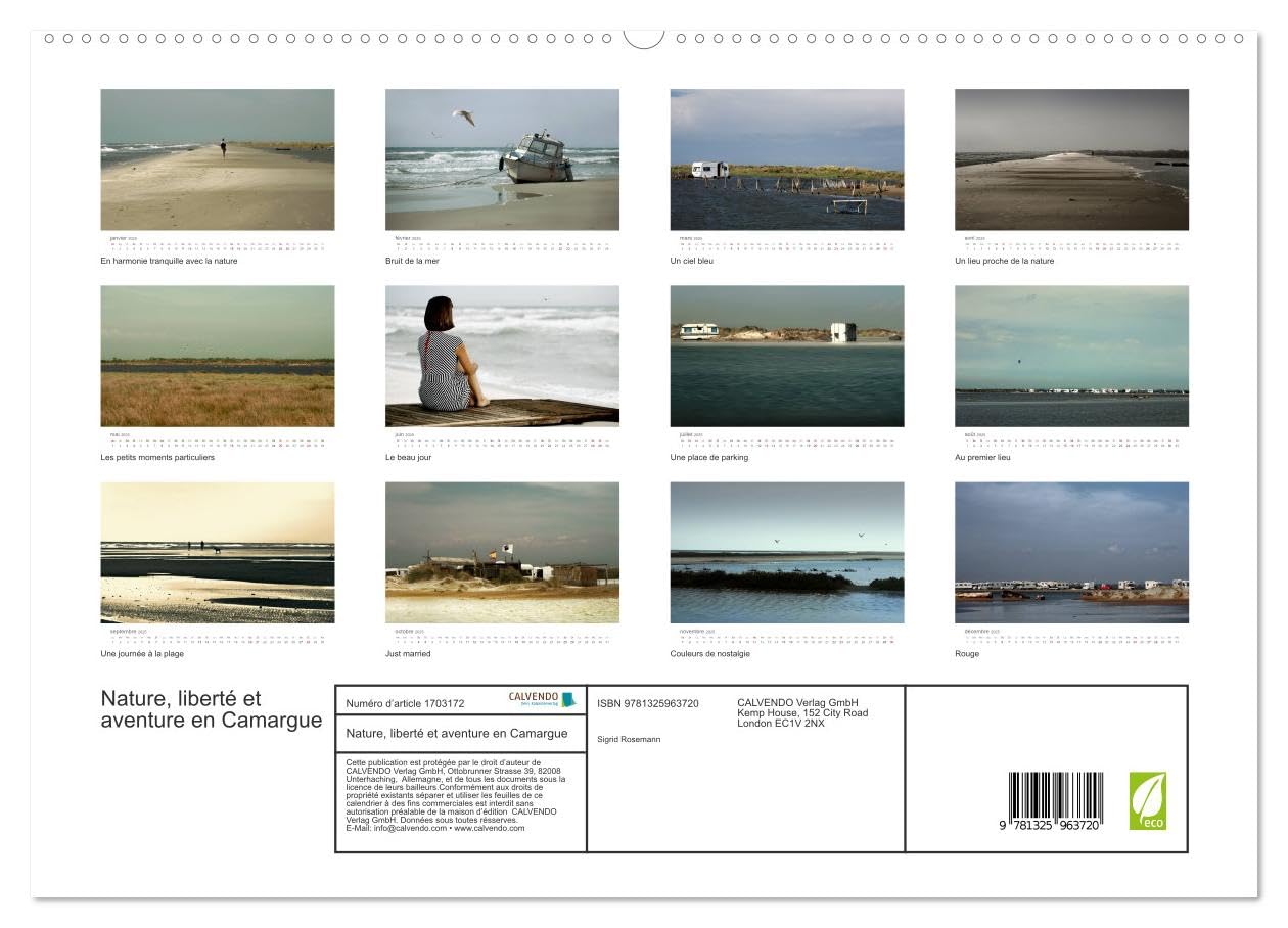 Nature, liberté et aventure en Camargue (hochwertiger Premium Wandkalender 2025 DIN A2 quer), Kunstdruck in Hochglanz Books