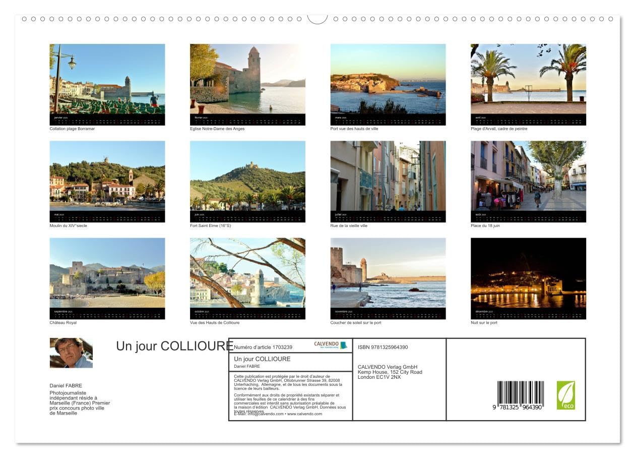 Un jour COLLIOURE (hochwertiger Premium Wandkalender 2025 DIN A2 quer), Kunstdruck in Hochglanz Books