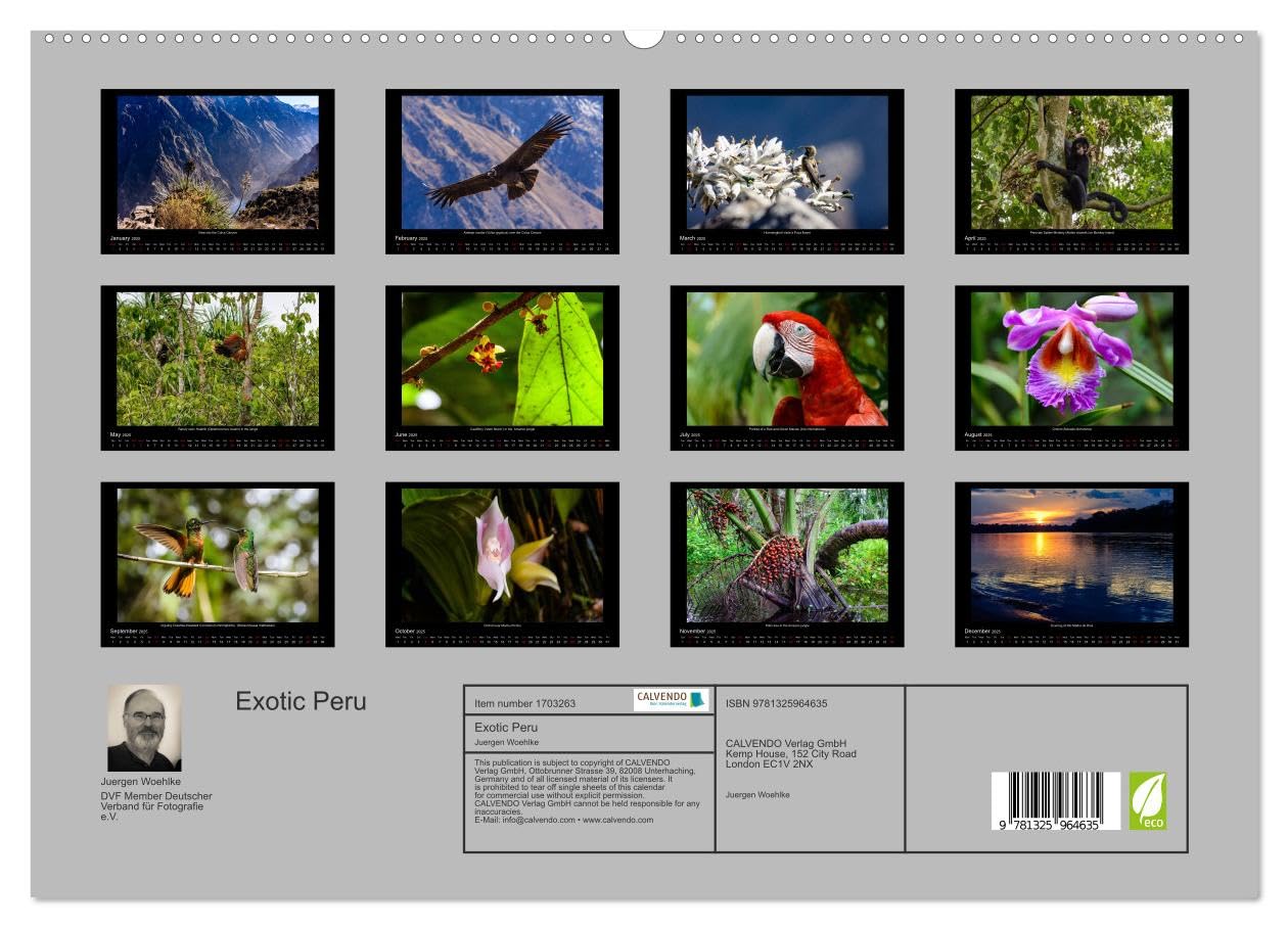 Exotic Peru (hochwertiger Premium Wandkalender 2025 DIN A2 quer), Kunstdruck in Hochglanz Books