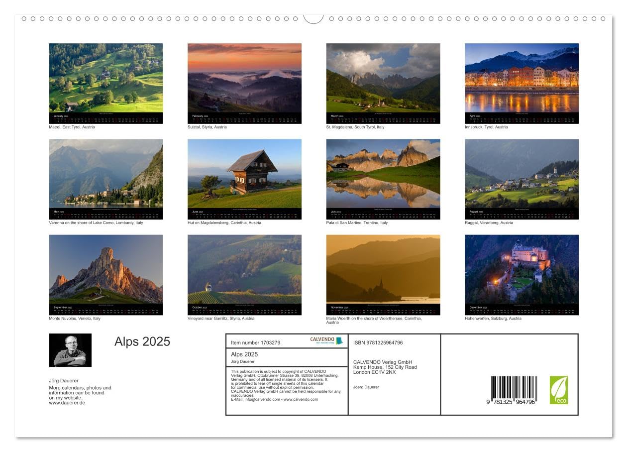 Alps 2025 (hochwertiger Premium Wandkalender 2025 DIN A2 quer), Kunstdruck in Hochglanz Books