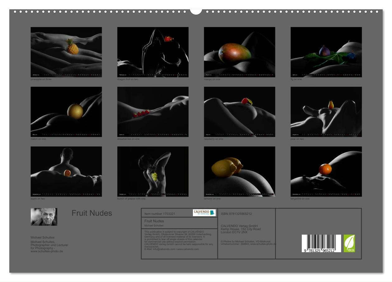 Fruit Nudes (hochwertiger Premium Wandkalender 2025 DIN A2 quer), Kunstdruck in Hochglanz Calendars