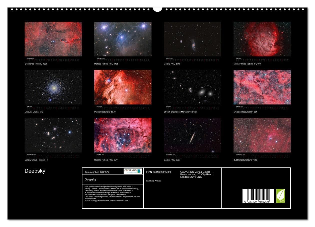 Deepsky (hochwertiger Premium Wandkalender 2025 DIN A2 quer), Kunstdruck in Hochglanz Books