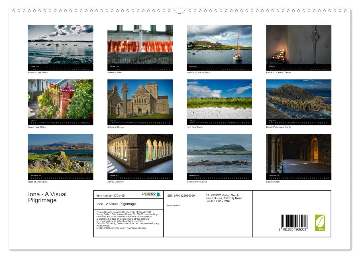 Iona - A Visual Pilgrimage (hochwertiger Premium Wandkalender 2025 DIN A2 quer), Kunstdruck in Hochglanz Books