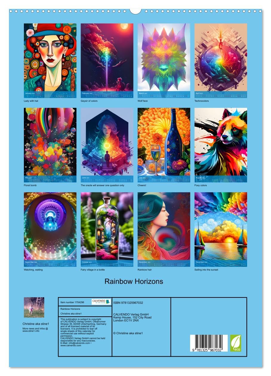 Rainbow Horizons (hochwertiger Premium Wandkalender 2025 DIN A2 hoch), Kunstdruck in Hochglanz Books