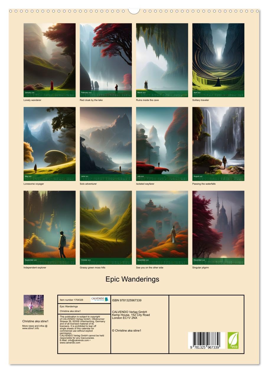 Epic Wanderings (hochwertiger Premium Wandkalender 2025 DIN A2 hoch), Kunstdruck in Hochglanz Books