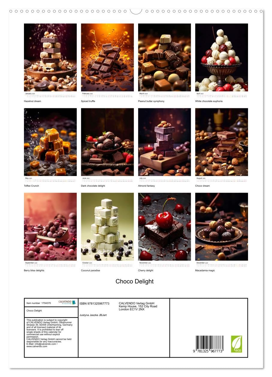 Choco Delight (hochwertiger Premium Wandkalender 2025 DIN A2 hoch), Kunstdruck in Hochglanz Calendars
