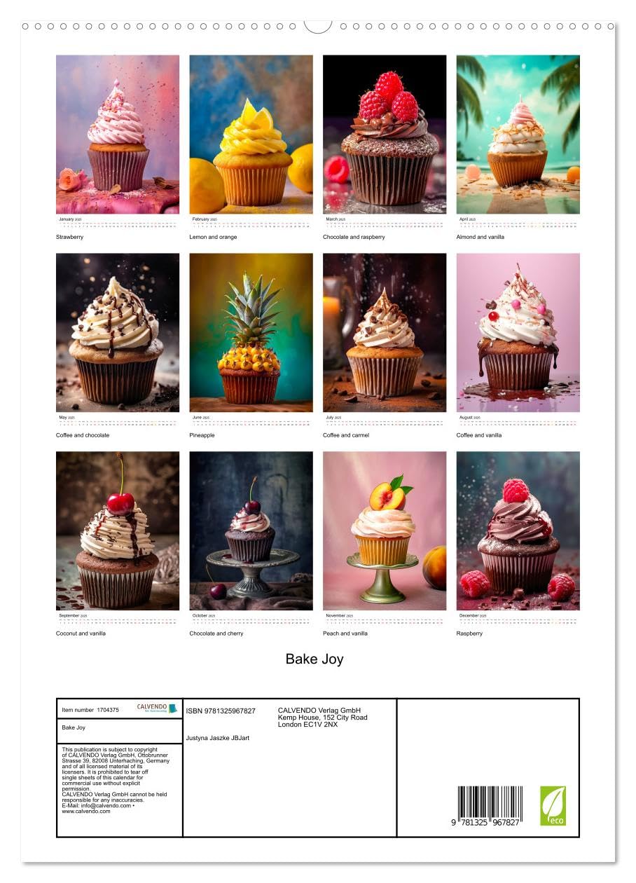 Bake Joy (hochwertiger Premium Wandkalender 2025 DIN A2 hoch), Kunstdruck in Hochglanz Calendars