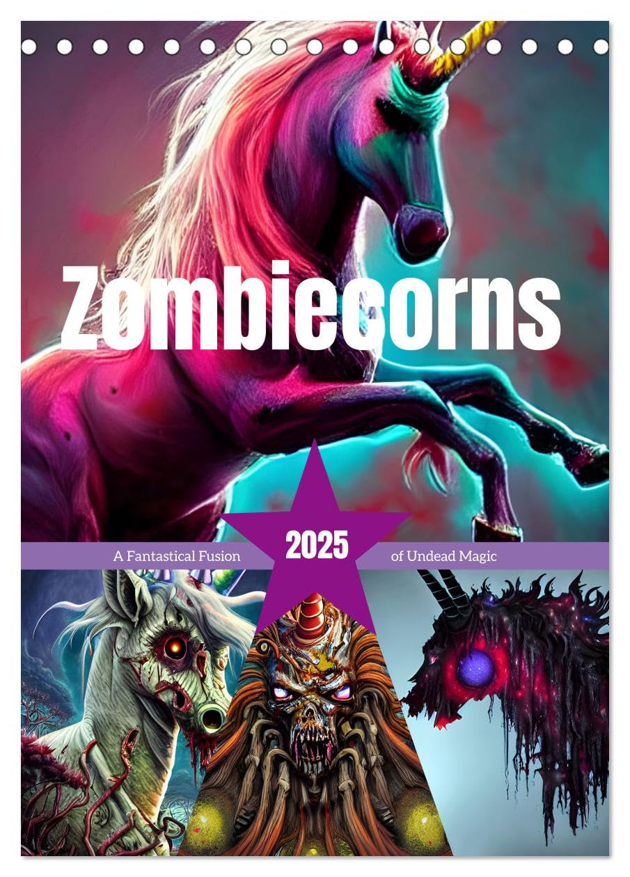 Zombiecorns (Tischkalender 2025 DIN A5 hoch), CALVENDO Monatskalender Books