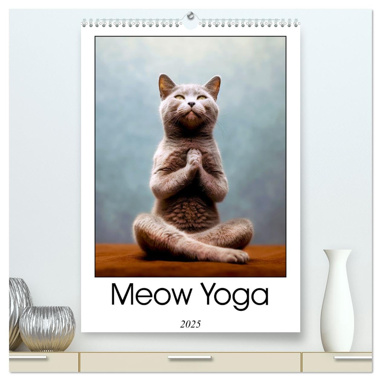 Meow Yoga (hochwertiger Premium Wandkalender 2025 DIN A2 hoch), Kunstdruck in Hochglanz Health, Nutrition & Fitness