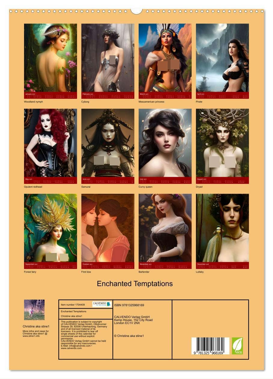 Enchanted Temptations (hochwertiger Premium Wandkalender 2025 DIN A2 hoch), Kunstdruck in Hochglanz Books