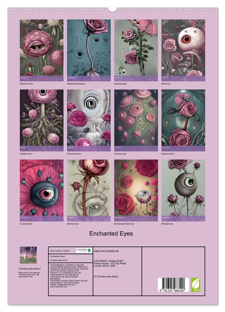 Enchanted Eyes (hochwertiger Premium Wandkalender 2025 DIN A2 hoch), Kunstdruck in Hochglanz Books