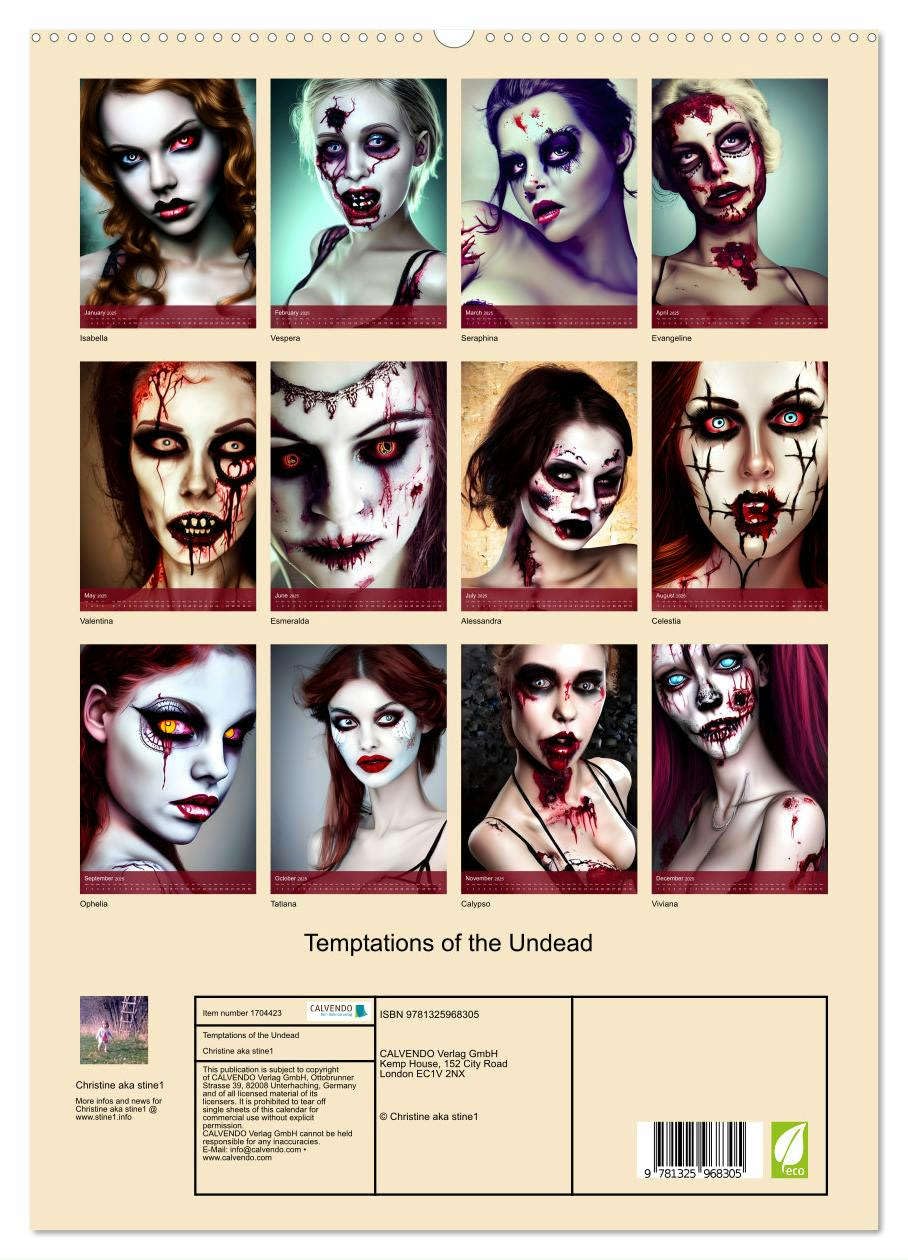 Temptations of the Undead (hochwertiger Premium Wandkalender 2025 DIN A2 hoch), Kunstdruck in Hochglanz Books